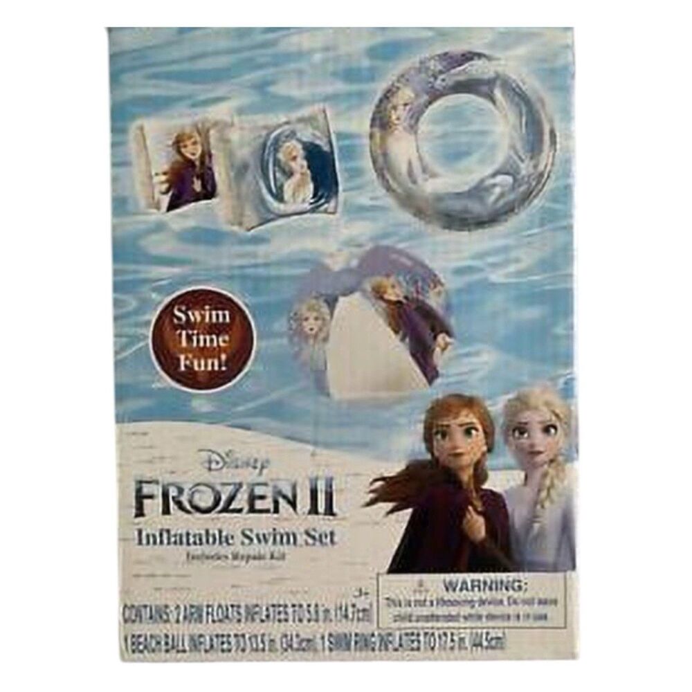 Disney Frozen 2 Inflatable Swim Set Arm Floats Raft Ball Includes Repair Kit 3+